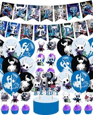 Cartoon Game Birthday Party Supplies,Cartoon Game Party Decorations Includes Happy Birthday Banner,Cake Topper,Cupcake Toppers, for Halloween Decorations