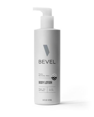 Bevel All Day Body Lotion for Men with Shea Butter and Argan Oil, Lightweight Formula Softens and Smoothes Skin, 16 Oz (Packaging May Vary)