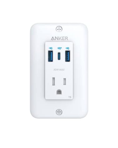 Anker USB C Wall Outlet, PowerExtend USB-C Wall Outlet, 2 outlets and 2 USB Ports and 30W Power Delivery Port, Tamper Resistant Receptacles, ETL Listed