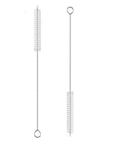 2 Pack Straw Cleaner Brush, Reusable Metal Handles Straw Cleaner Brush Extra Long for Stanley Mug 40, 30, 20 oz, 10mm Wide for Sippy Cup, Water Bottle and Tubes (Clear+Clear)