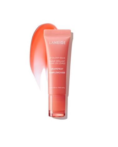LANEIGE Lip Glowy Balm, Grapefruit: Sheer Tinted Lip Moisturizer with Shea Butter, for Hydrating Shine & Soft Lips