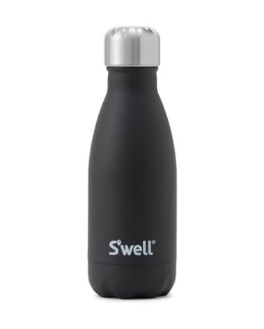 S'well Stainless Steel Water Bottle, 9oz, Onyx, Triple Layered Vacuum Insulated Containers Keeps Drinks Cold for 24 Hours and Hot for 12, BPA Free, Perfect for On the Go