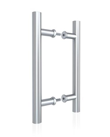 JUBEST 12" Push Pull Barn Door Handle, Double Side H Shape Sliding Door Handrail, Heavy Duty Swing Gate Handles, Silver
