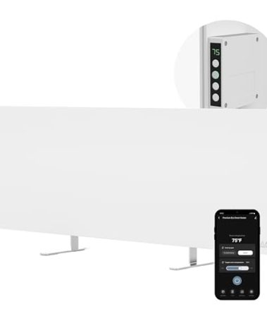 AENO Infrared Heater - With Thermostat - 700 Watt Energy Saving Panel Electric Heater - Smart Wall Mount or Freestanding Space Heater For Indoor with WiFi, Reddot Winner 2023, White