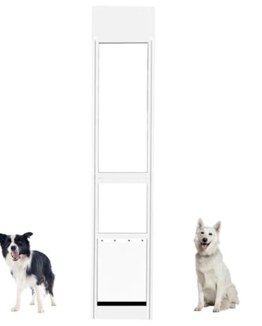 Large Dog Door for Sliding Glass Door,Doggy Door for Sliding Doors, Adjustable Height 75.2“ to 80.51” Pet Door for Patio Slider,Sliding Glass Dog Door