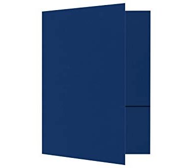 LUXPaper 9" x 12" Presentation Folders | Two Pocket | Navy Blue | 100lb. Cover | 10 Qty