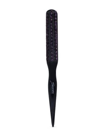 Spornette Boar Bristle Hair Brush for Women & Men - Little Wonder Small Teasing Brush - Create Slick Backs & Volume - Boar & Tourmaline Nylon Bristles for Back Brushing & Combing (Purple)