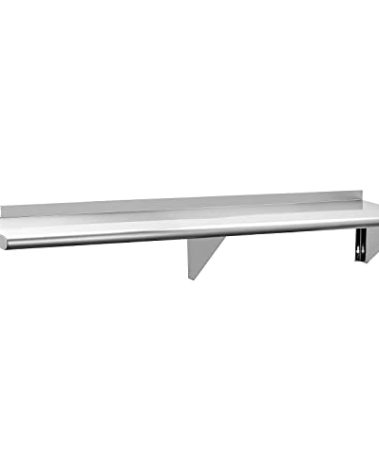 Hally Stainless Steel Shelf 12 x 72 Inches 345 lb, NSF Commercial Wall Mount Floating Shelving for Restaurant, Kitchen, Home and Hotel