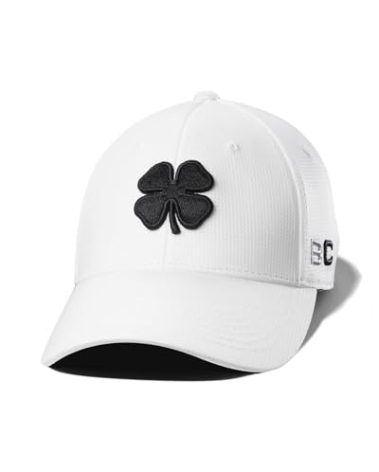 Black Clover Iron X Snow Fitted Cap Golf Hat, White/Black, L/XL