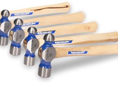 VAUGHAN Hickory Handle Ball Pein Hammers, 5 Piece Set, Made In The USA, Polished Striking Head, VN18710