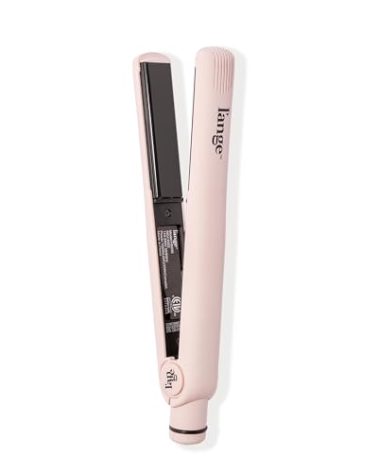 L'ANGE HAIR Aplatir Ceramic 1" Flat Iron | Adjustable Temp & Dual Voltage Hair Straightener | Tourmaline-Infused Plates for Smooth, Frizz-Free Styling | 1 Inch Styling Tool (Blush)