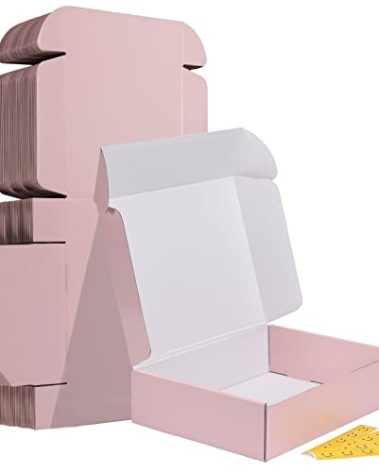 HORLIMER 12x9x3 inches Shipping Boxes Set of 20, Pink Medium Corrugated Cardboard Gift Mailer Box