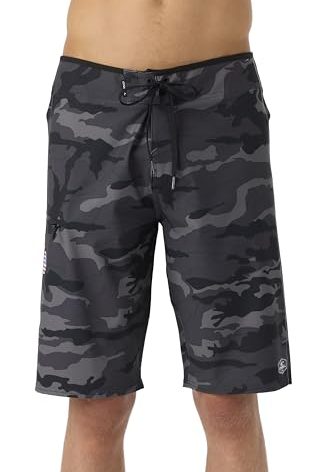 O'NEILL Men's Board Shorts 21 Inch Outseam GI Jack - Quick Dry Board Shorts Men's, Mens Board Shorts for Beach & Surfing,Black Camo,52