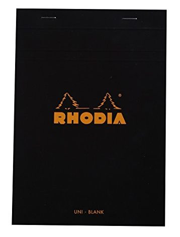 Rhodia Staplebound Notepads - Blank 80 sheets - 6 x 8 1/4 inch - Black cover