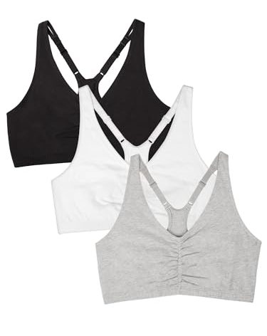 Fruit of the Loom Women's Adjustable Shirred Front Racerback Bra