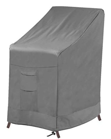 Vailge Stackable Patio Chair Cover,100% Waterproof Outdoor Chair Cover, Heavy Duty Lawn Patio Furniture Covers,Fits for 4-6 Stackable Dining Chairs,36"Lx28"Wx47"H,Grey