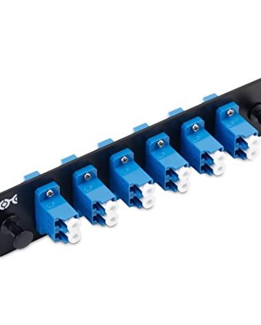 Cable Matters 12 Fibers LC to LC OS2 Single Mode Fiber Patch Panel with 6 x LCLC UPC Duplex Fiber Optic Adapters - LGX Compatible
