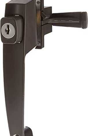 Wright Products - Tie Down Keyed Push Button Door Latch for Screen and Storm Doors, Florida Bronze