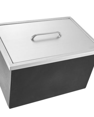 VEVOR Drop in Ice Chest, 20" L x 14" W x 12" H Stainless Steel Ice Cooler, Commercial Ice Bin with Cover, 40 qt Outdoor Kitchen Ice Bar, Drain-Pipe and Drain Plug Included, for Cold Wine Beer