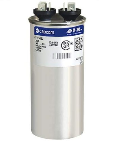 Genteq 97F9632-25 uf MFD 440 Volt VAC Genteq® Replacement Round Run Capacitor