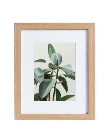 LUXOAK 8 x 10 Solid Wood Picture Frame with Tempered Glass 1 Pack, Natural Wooden Photo Frame with Mat to 5" x 7" & 4" x 6" Picture for Tabletop and Wall Mounting, 8 by 10 Wood Frame, Light Wood