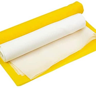 Silk Screen Printing Mesh, 100/110/120/140/160/180/200/250/300Mesh, White Yellow for Screen Printing Machine Equipment Accessories, Filter Painting, Polyester Fabric (110M/43T White)