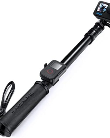 SANDMARC Pole - Black Edition: 17-40” Waterproof Extension Pole (Selfie Stick) for GoPro Hero 13, 12, 11, 10, 9, 8, Max, 7, 6, Session, 5, 4, 3 - with Remote Clip