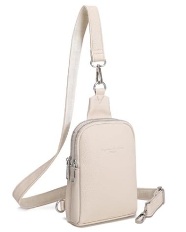 INICAT Anti Theft Crossbody Bags for Women Small Sling Bag Travel Essentials Fanny Packs Cross Body Purses Birthday Gifts (White)