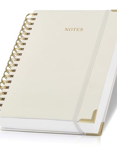 Aesthetic Thick Spiral Notebook Journal For Women in B5 Format - Modern Linen Hardcover College Ruled Note Book With 300 Lined Pages - Perfect For Writing And Staying Organized at Work or School