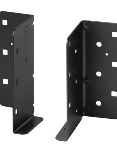 2 Pairs Black Split Joist Hanger fits Actual 2"x6" Rough Post,Adjustable Face-Mount Joist Bracket for Repair Old House