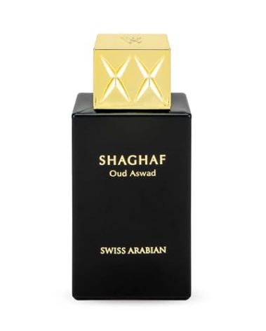 Swiss Arabian Shaghaf Oud Aswad | Oriental Woody Eau de Parfum 75ml – 2.5 Oz | Long-Lasting Unisex Arabic Oud Fragrance for Men & Women | Luxury Arabic Perfume for Fall & Winter
