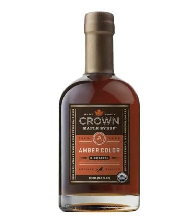 Crown Maple Amber Color, Rich Taste Organic Maple Syrup, 12.7 Fl Oz, Flavor Marinades, Cocktails, Pancakes, Squash & Bacon