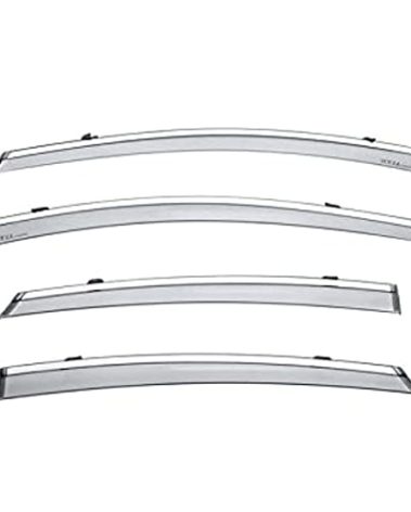 WellVisors Window Visors Wind Deflectors Compatible with Chevrolet Chevy 2016-2019 Volt Sport with Chrome Trim Rain Guards 3-847CH019