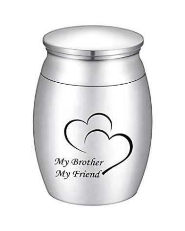 Small Keepsake Urns for Human Ashes Mini Cremation Urns for Ashes Stainless Steel Memorial Ashes Holder-My Brother My Friend