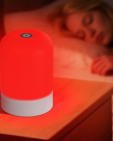 Aogled Red Light Therapy Lamp for Sleep & Relaxation – 670nm Bedside Night Light with Touch Control, Dimmable LED Lamp for Bedroom | Cordless, Rechargeable, Portable Design for Travel & Home Use