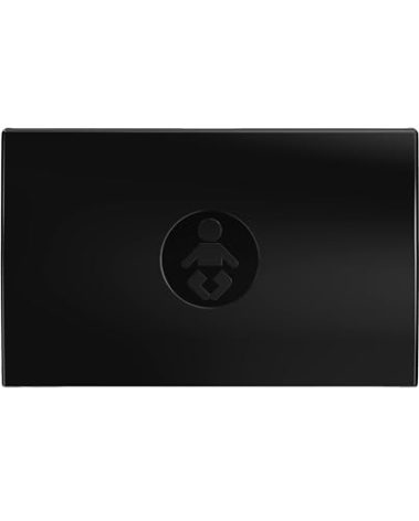 Foundations Elements Horizontal Wall-Mounted Baby Diaper Changing Station, Heavy Duty Stainless Steel Hinge, Oversized Changing Surface, Easy Installation, Black (300-EH-02)