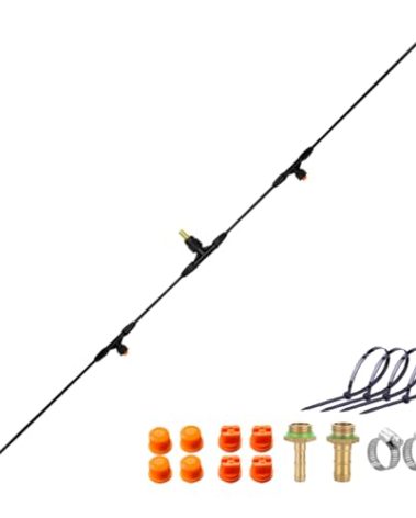 4-Nozzle Sprayer Boom with 3/8" & 1/4" Brass Fittings – Convertible to 2 Nozzles, Lightweight Design with Nylon Ties for Garden and Farm Use