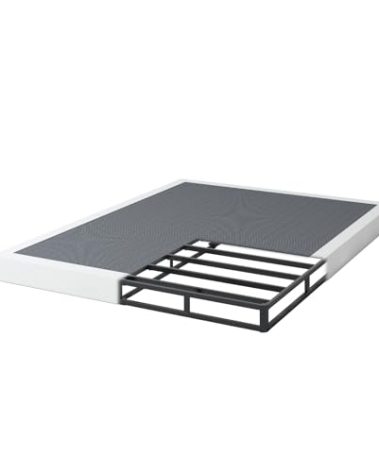 NHODIR Box Spring for King Bed, 5 inch King Size Box Spring Only, Strong Metal Frame Mattress Foundation, No Noise, Easy Assembly