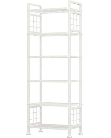 GIOTORENT 6-Wire Garage Shelving Storage Shelves, Metal Shelving Unit Pantry Rack, Kitchen Storage Adjustable Shelf 900Lbs Capacity for Laundry Kitchen Bathroom Organizer(White)