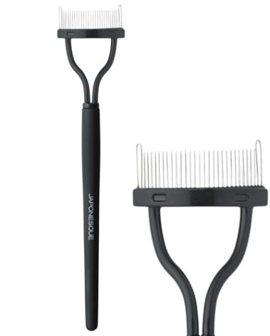 JAPONESQUE - Velvet Touch Lash Separator (0.43 x 5.79 x 1.18 inches) - Eyelash Comb Lash Separator Tool, Remove Mascara Clumps, Arc Lash Brush (Black)