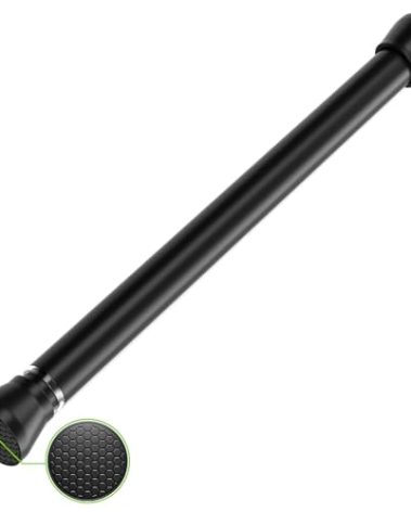 Black Tension Rods 16 to 26 Inch Curtain Rods No Drilling Small Tension Rod Spring Adjustable Curtain Rod Expandable Pressure Spring Tension rods for Closet, Kitchen