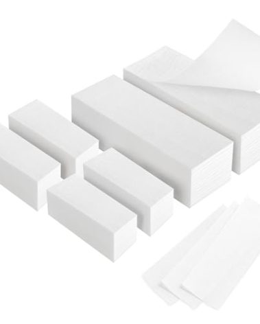 600-Count Non Woven Wax Strips, 2 Size Body and Facial Epilating Wax Strips Paper for Hair Removal, Beauty Waxing Strips for Leg Face Chest Back and Bikini