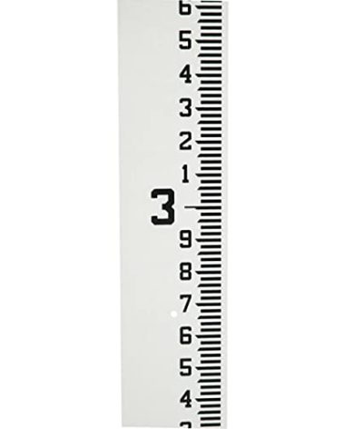 AdirPro 4" Wide Stream Gauge - Heavy Duty Fiberglass Water Depth Gauge - Flow Meters (100ths/10ths/feet) (0-4')
