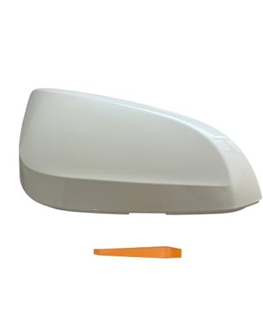 LAUBDGIE Passenger Right Side Mirror Cover Cap Compatible with Toyota Rav4 2013-2018 XLE/SE/LTD, 4RUNNER 2013-2023,RAV4 HV 2016 - Without Side Camera Models, Pearl White