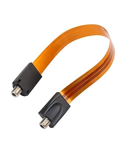 OSFTBVT Flat Coaxial RG6 F Type Jumper Cable for Windows and Doors Coax Cable Compatible with TV Antenna 1 Pack