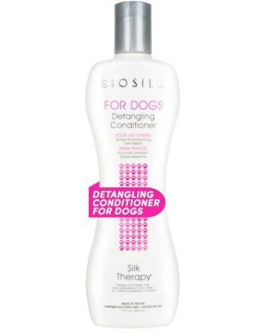 BioSilk for Dogs Silk Therapy Dog Detangling Conditioner - Moisturizing Dog Hair Detangler for Dematting, Conditioning Matted Hair and Tangle Remover - Dog Grooming Supplies, 12 Fl Oz