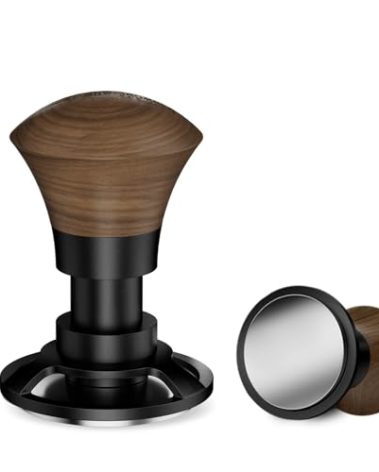 MHW-3BOMBER 58.35mm Espresso Tamper - 30lbs Coffee Tamper with Sound Feedback for Barista, Walnut Tamper Tool Espresso Hand Tamper with 3 Spring Loaded Fits 58mm Portafilter, Flat Base, T5163F-OS