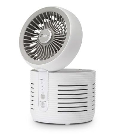 Crane 2-in-1 Air Purifier and Desk Fan Combo - Ideal for Office, Night Stand, Dorm, or Small Bedroom - HEPA Filter