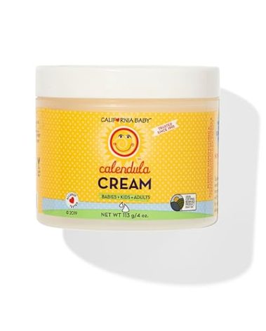California Baby Calendula Cream | 100% Plant-Based Moisturizer | Lavender Baby Lotion | Face Moisturizer For Dry Skin | Hypoallergenic | 4 oz / 113g