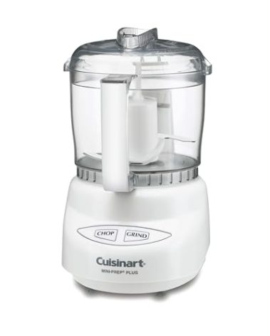 Cuisinart Mini-Prep Plus Food Processor, 24-Ounce Mini Food Processor to Chop Herbs, Vegetables, and Hard Cheese, 24-Ounce Work Bowl, Reversible Stainless Steel Blade, DLC-2A, White